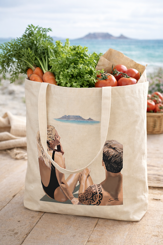 Table Mountain and Couple Tote Bag