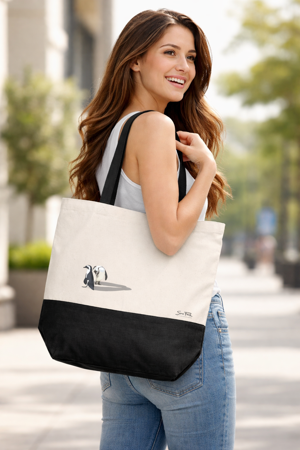 Two tone Tote Bag – Penguins