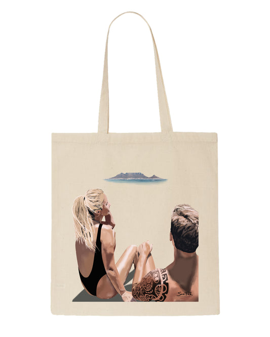 Table Mountain and Couple Tote Bag